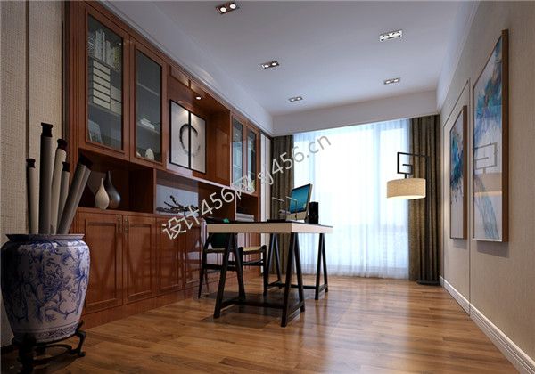 178㎡四居室中式风格书房装修效果图