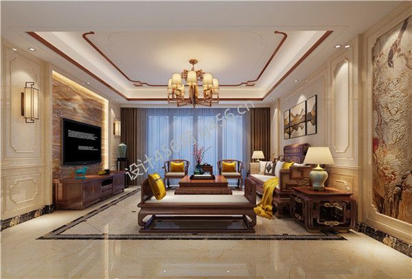 240平平层欧式风格客厅装修效果图