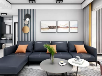 宝湖天下现代简约89平米二居室装修案例