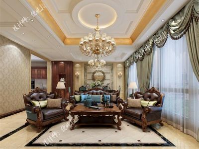 融创融公馆155平米美式风格四居室装修案例