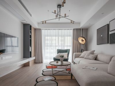 华润幸福里100平米现代简约三居室装修设计案例