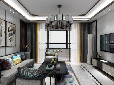 花溪七里新中式风格三居装修案例