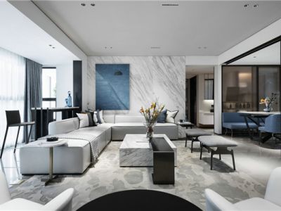 圣湖观澜国际126㎡三居室现代风格装修案例