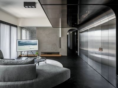 凤凰海域三居室现代风格装修案例图