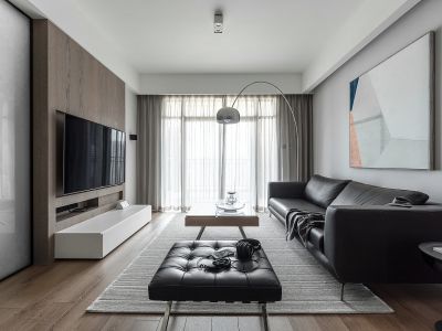 滨东花园90平米二居室现代风格装修案例