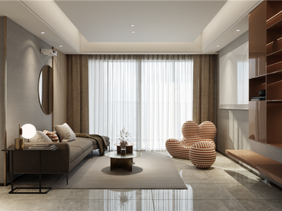 中海寰宇天下113平三居室现代风格装修案例