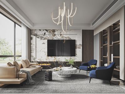 首开·国风上观170平四居室现代轻奢装修案例