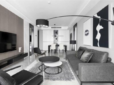 国贸天悦现代风格103平米三居室装修案例