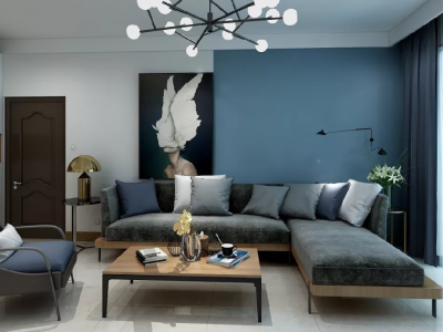 恒大御景现代北欧风格120平米三居室装修案例