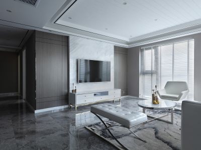 明发半岛祥湾现代风格100平米二居室装修案例