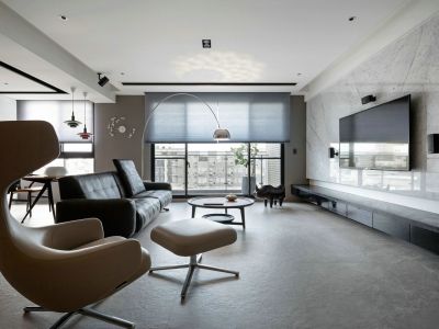 中央公园城简约风格112平米三居室装修案例