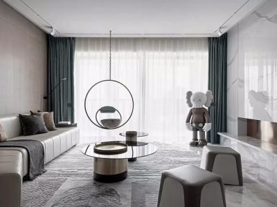 都霖美景现代风格127平米三居室装修案例