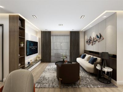 恒泰悦璟府118平米三居室现代简约风格装修案例