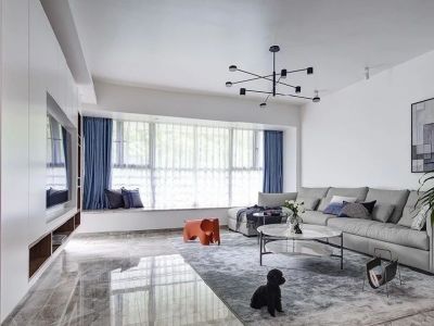 碧海蓝湾简约风格121平米三居室装修设计图案例