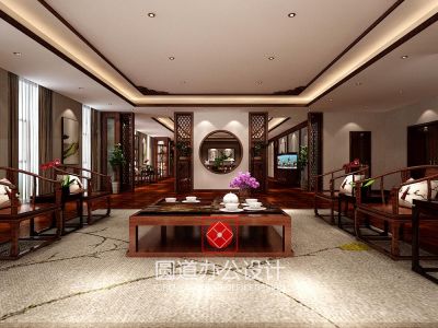 办公会所中式风格1800平米装修案例