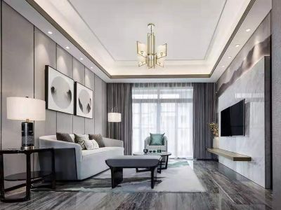 百合湖滨花园三居室128方现代风格装修案例