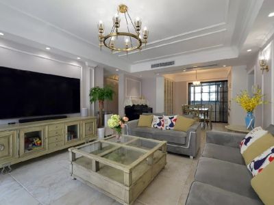 新贵公馆130平三居室美式经典风格装修案例