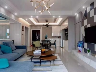 旭辉御府三居室119方现代风格装修案例