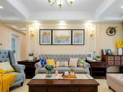 融创御园三居室118方美式风格装修案例