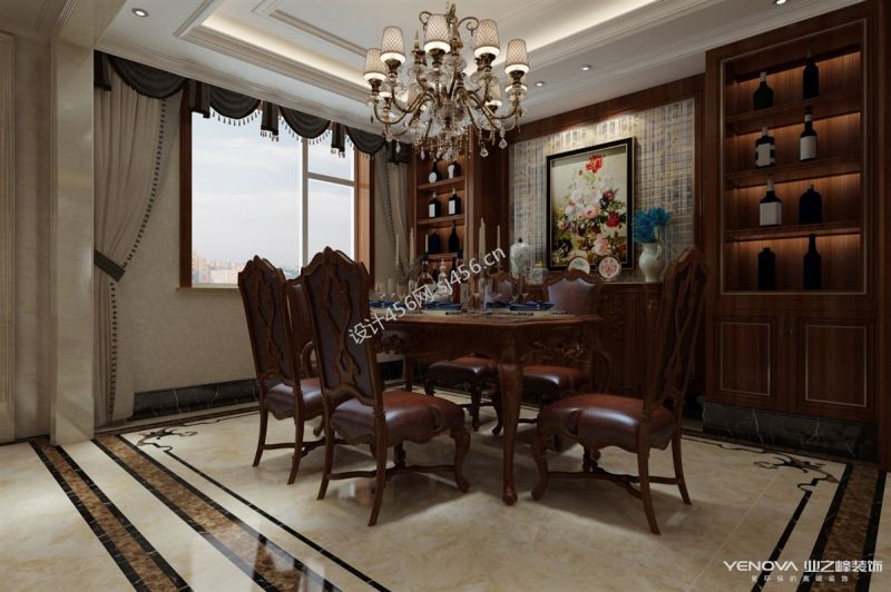 180平四居室新中式风格餐厅装修效果图