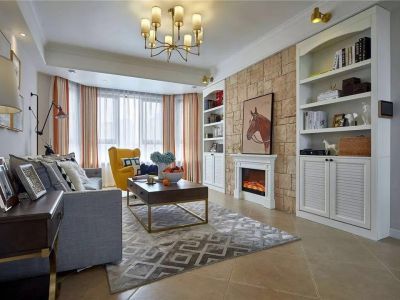 康安小区三居室128方欧式风格装修案例