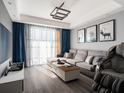 中铁城江督府简约风格74平米二居室装修设计图案例