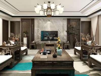 东方天澜汇173平米中式风格四居室装修案例