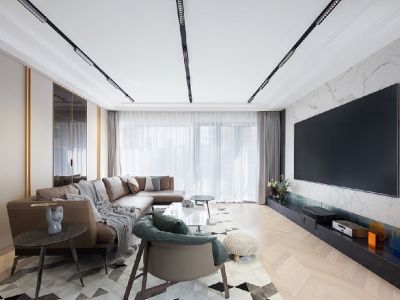 保利天禧100㎡三居室现代风格装修案例