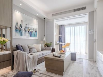 万科碧桂园麓园简约风格86平米二居室装修效果图案例