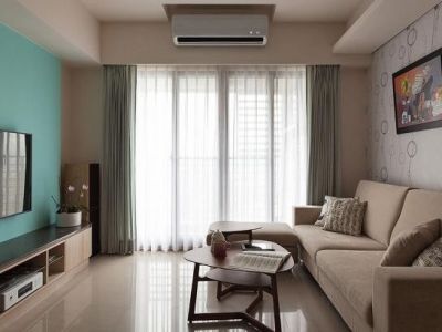 公园左岸现代风格93平米二居室装修效果图案例