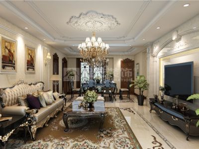 天一波尔卡小镇欧式风格138平米三居室装修案例