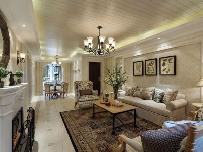 郑地美景东望田园风格140平米四室两厅装修案例