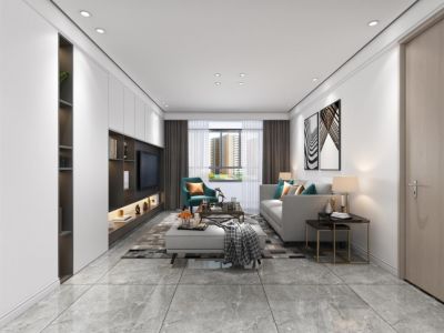 永合弘丰苑现代风格100平米三居室装修案例