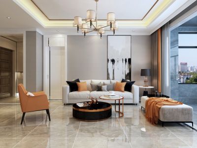 辰兴优山美郡140㎡三居室现代简约装修案例