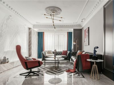 棕榈佳园117㎡三居室美式风格装修案例