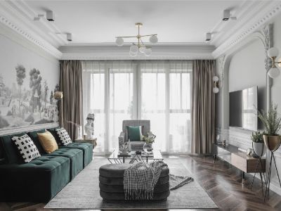 丽华苑118㎡三居室现代风格装修案例