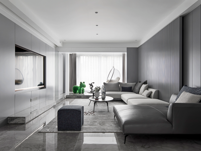 千禧锦绣苑120㎡三居室现代风格装修案例