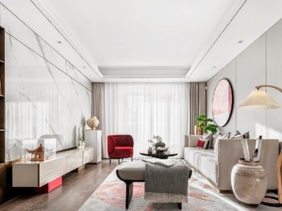 保利香槟国际122㎡三居室现代风格装修案例