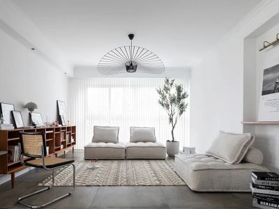 国奥城124㎡三居室北欧极简装修案例