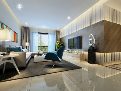 滨江帝景110平米现代简约风格三居室装修案例