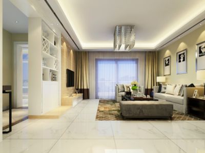 和信广场120平米现代混搭风格三居室装修案例