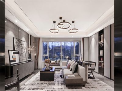 天下荣郡三居室118平现代风格装修案例