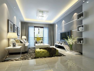 昌茂城邦85平米两居室现代简约风格装修案例