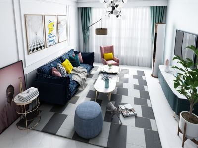 高科尚都二居88方北欧风格装修案例