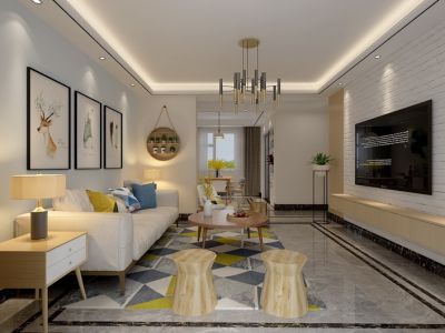 和达和城北欧风格118平米三居室装修案例