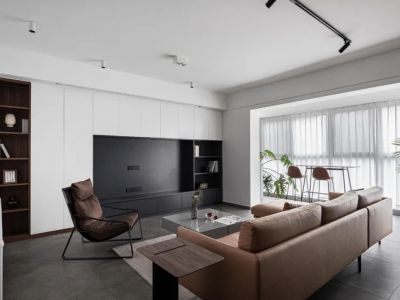 山海里现代风格147平米三居室装修设计图案例