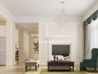 碧桂园莫奈小镇200平米双拼跃层美式风格装修设计图