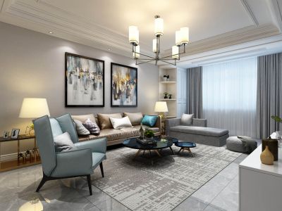 南波湾118平米三居室现代风格装修案例