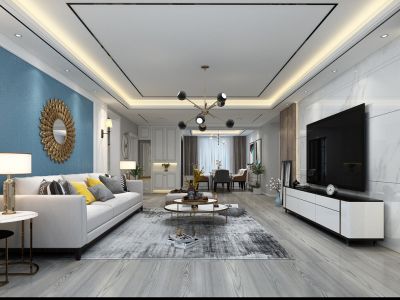 南寒圣都152平米三居室现代风格装修案例