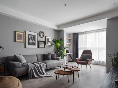 恒大御海半岛北欧风格110平米三居室装修设计图案例